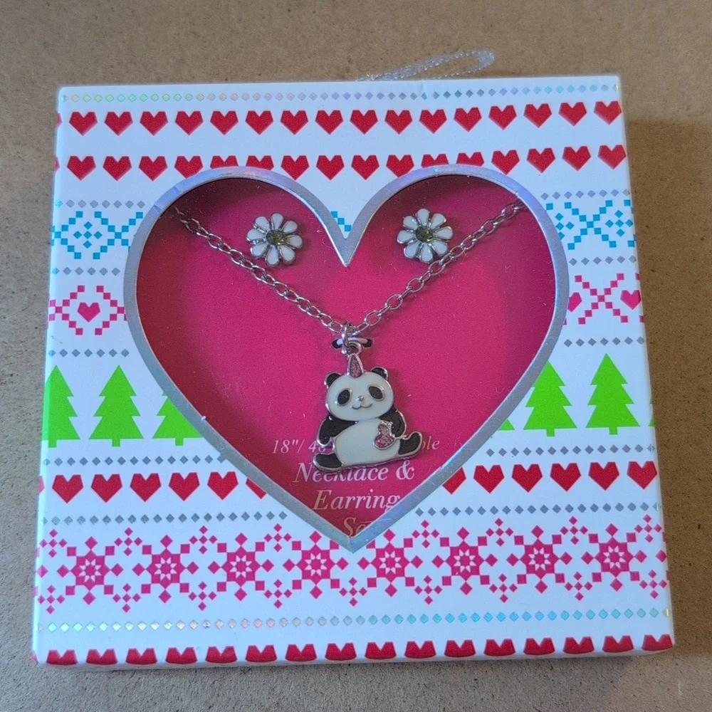Panda Necklace and Earring Set